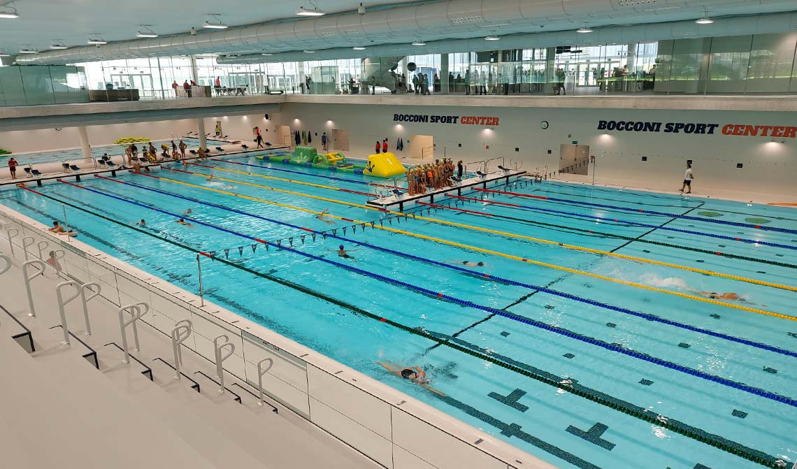 Water polo Champions League at the Bocconi campus - Myrtha Pools